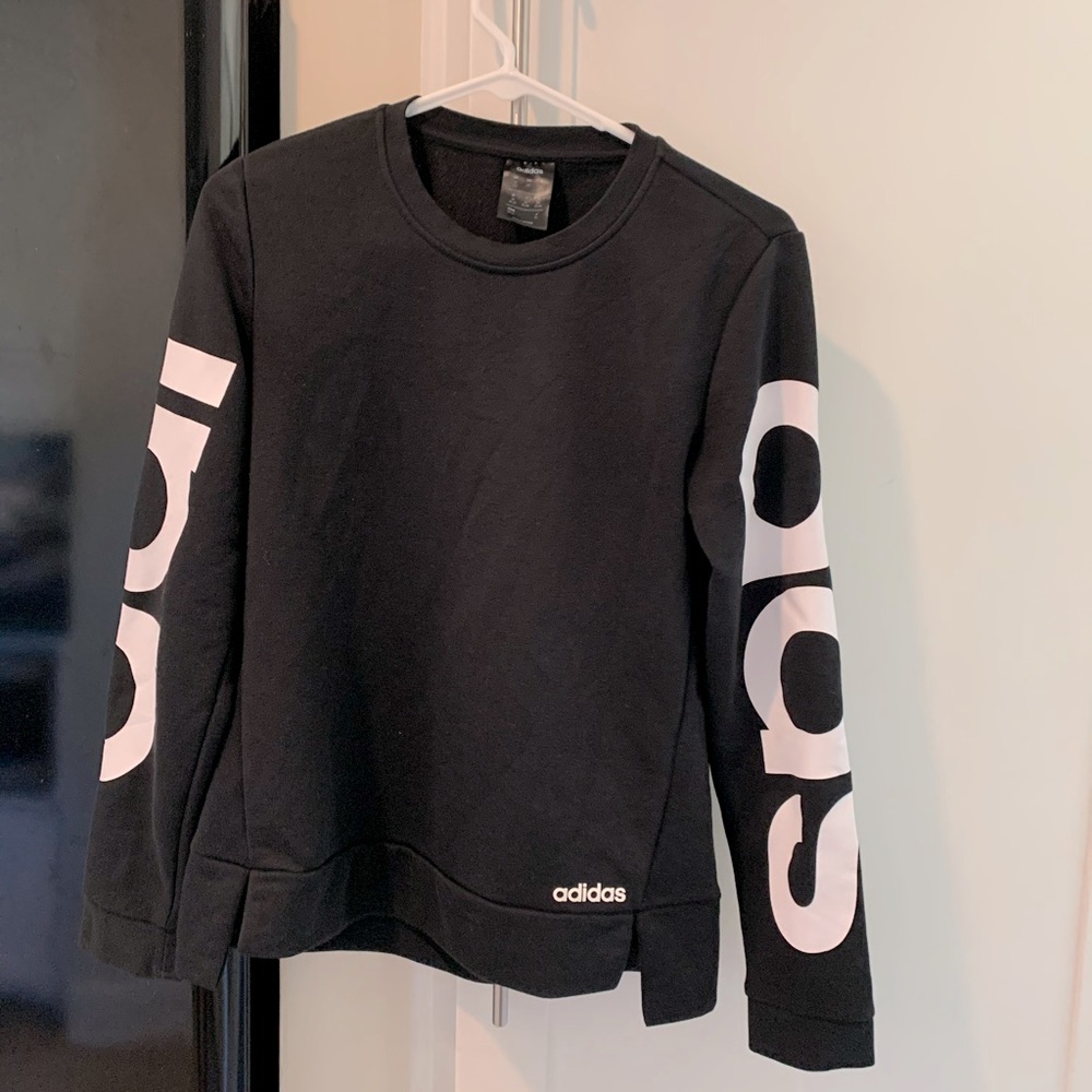 Adidas black crew neck, size: (XS)